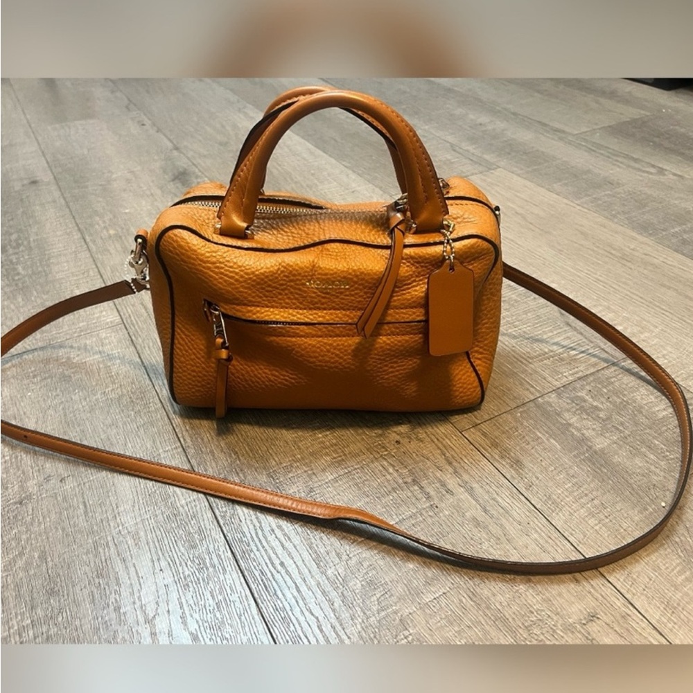 Coach Bleecker Pebbled
Leather Small Toaster Satchel
"Burnt Camel" $358